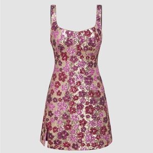 Floral Sequin Scoop Cider Mini Dress